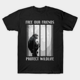 free our friends - chimpanzees T-Shirt